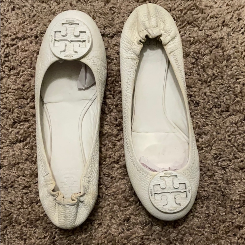 White Tory Burch ballet flats